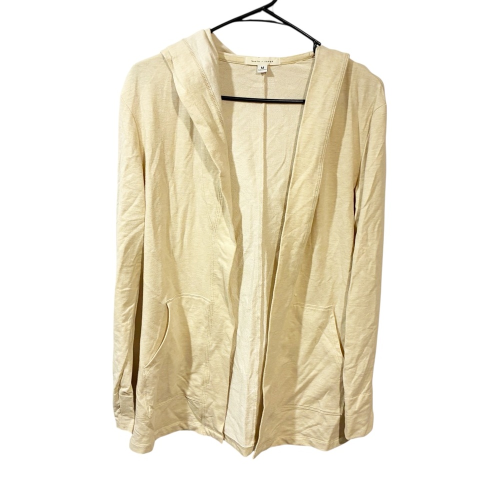 Basin + Range Cream Open Front Cardigan Top Size Medium